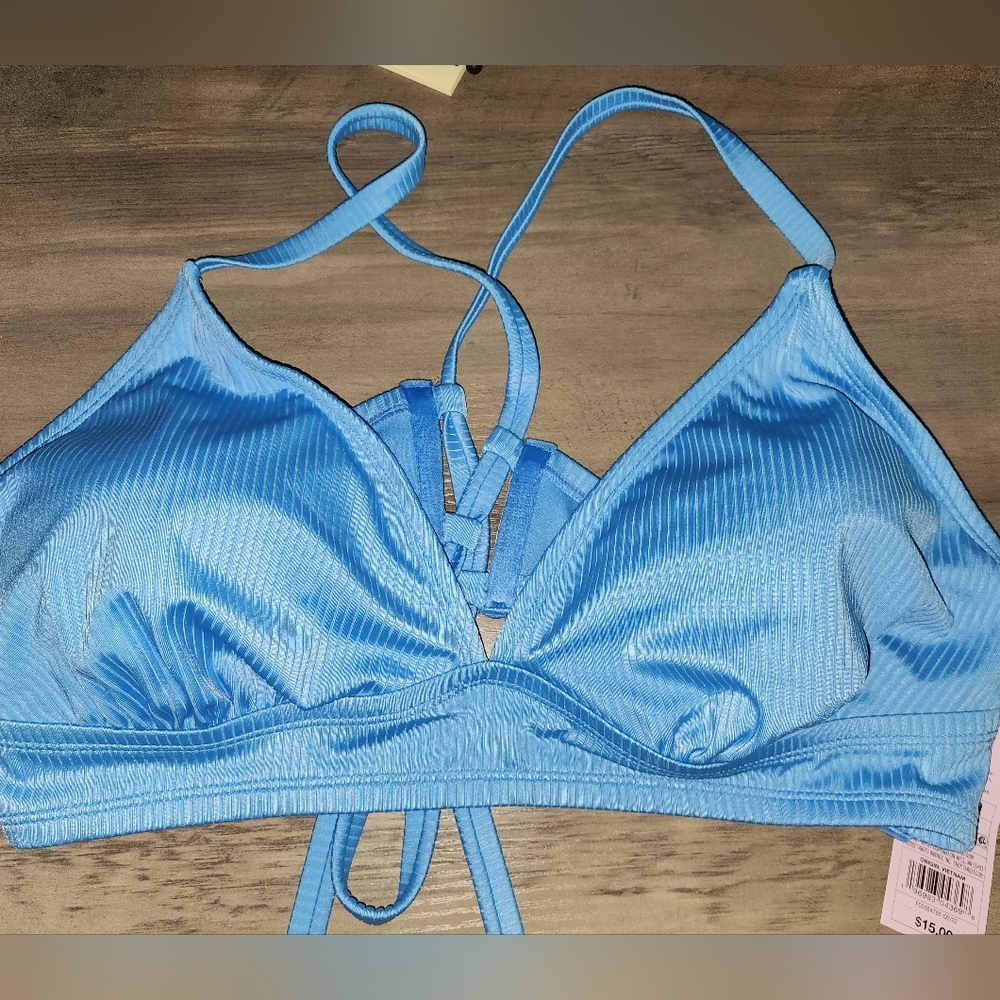 New Wild Fable 2X blue bathing suit top